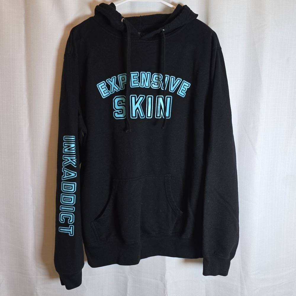 Women's Ink Addict, "Expensive Skin Black Pullover Hoodie Size 2XL